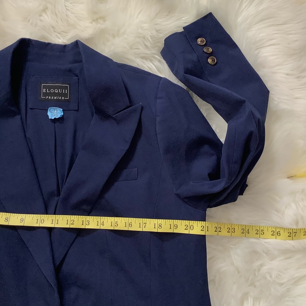 Eloquii Premiere Blue One Button Career Blazer Jacket Size 14 - Picture 12 of 15
